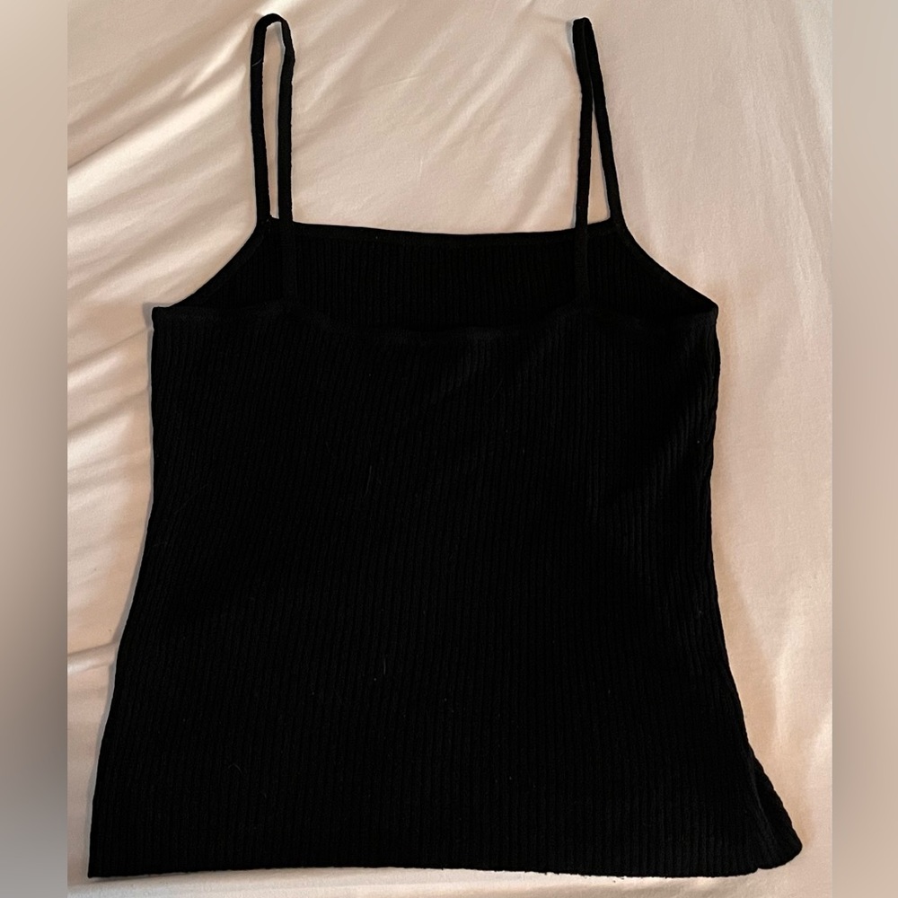Black Ribbed Tank Top